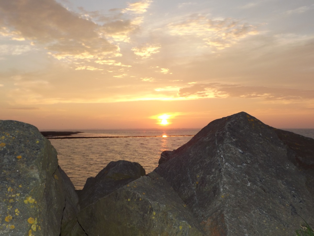 zonsondergang aan de kust